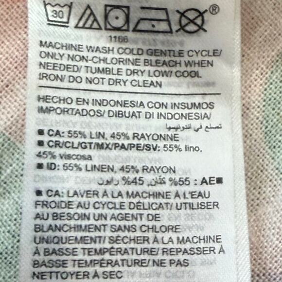 Old Navy Maxi Dress Large Pink Floral Puff Sleeve Linen Cut Out Twist Tie NWT - Picture 11 of 11